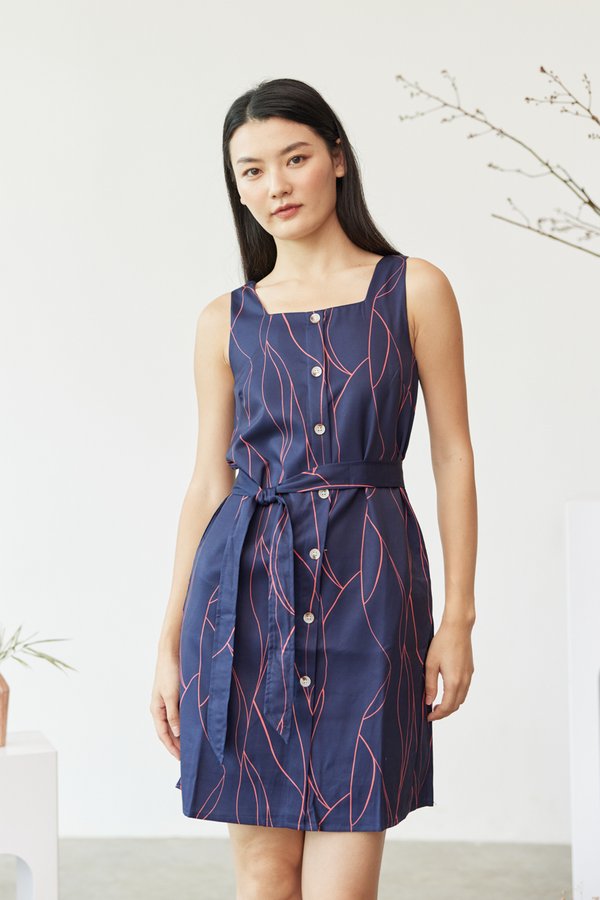 Chelsea Print Dress in Navy