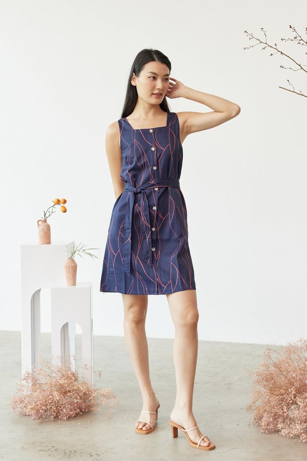 Chelsea Print Dress in Navy