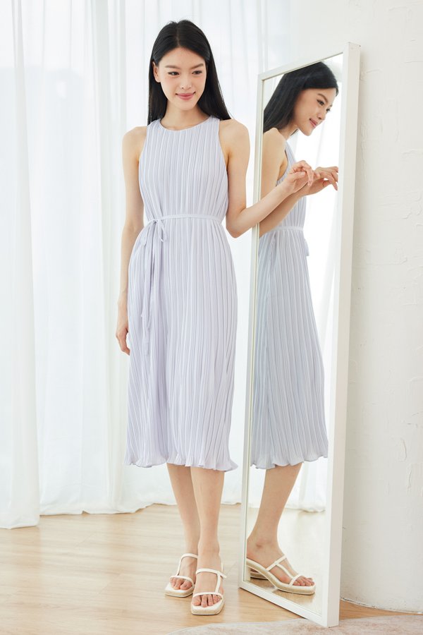 Valeda Pleated Dress in Lilac