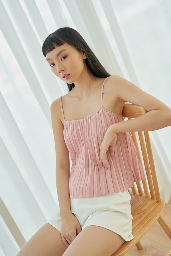 HANNAH Pleated Top in Blush