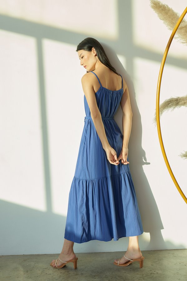 Sienna Braided Maxi Dress in Sapphire Blue